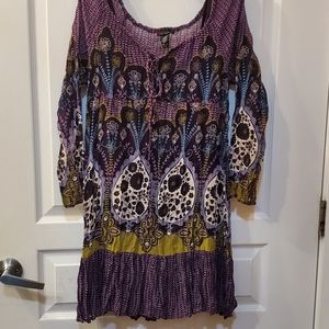 Fire Los Angeles Purple Foral Dress Size S